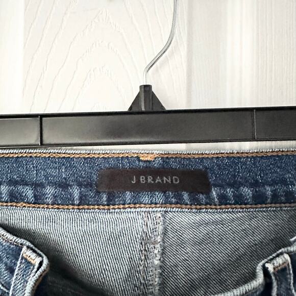 J Brand Julia High Rise Frayed Hem Crop Flare Ankle Denim Jeans in Romance 31 - Picture 7 of 14